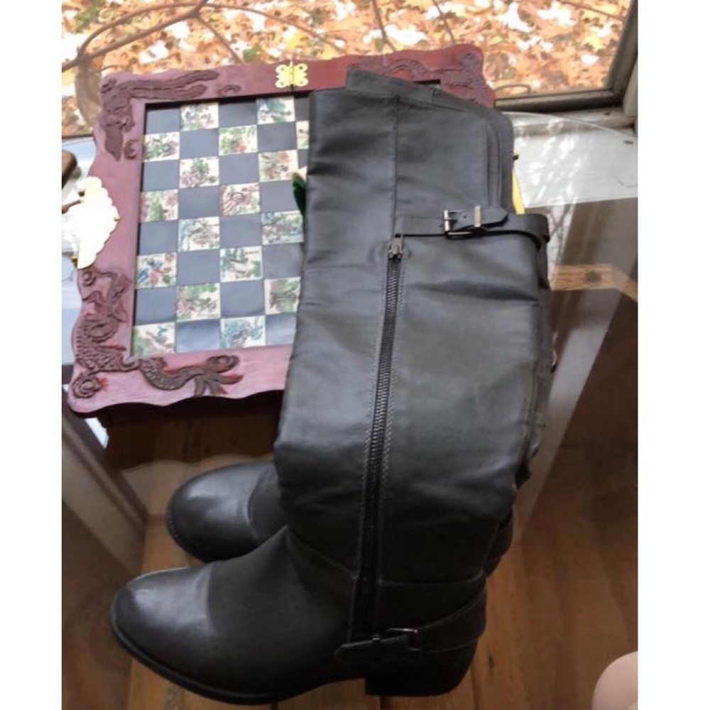Grey knee high boots size 7